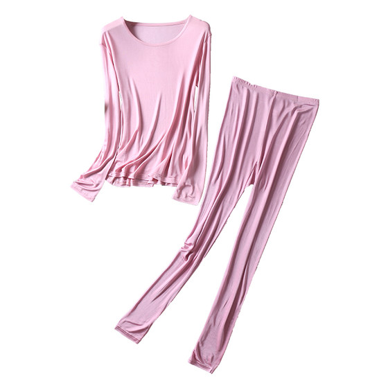Special price high-end mulberry silk women's real silk autumn clothes and autumn pants underwear set, real silk long sleeved bottom shirt and bottom pants Special price high-end mulberry silk women's real silk autumn clothes and autumn pants underwear set, real silk long sleeved bottom shirt and bottom pants