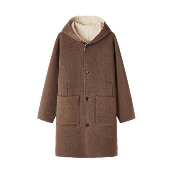 Liushi men's neutral style double-sided wool hooded coat 2025 winter new classic warm wool jacket men Liushi men's neutral style double-sided wool hooded coat 2025 winter new classic warm wool jacket men