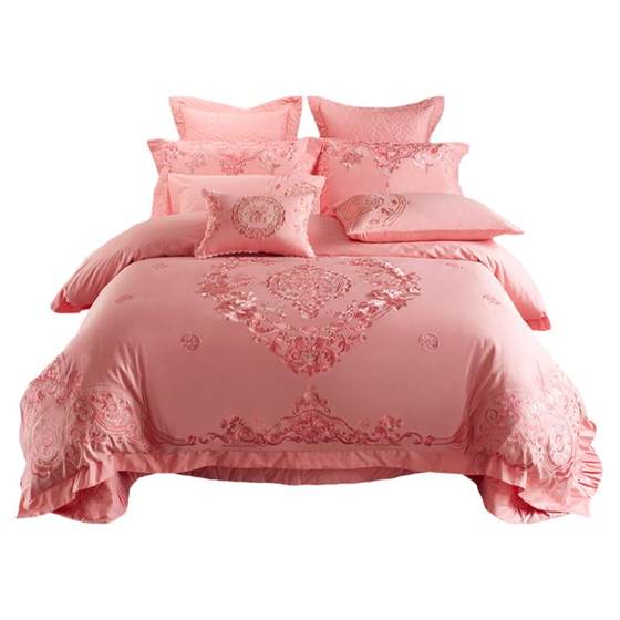 140 full cotton wedding four-piece set embroidered pure cotton wedding pink quilt cover newlywed sixty-piece set bedding
140 full cotton wedding four-piece set embroidered pure cotton wedding pink quilt cover newlywed sixty-piece set bedding