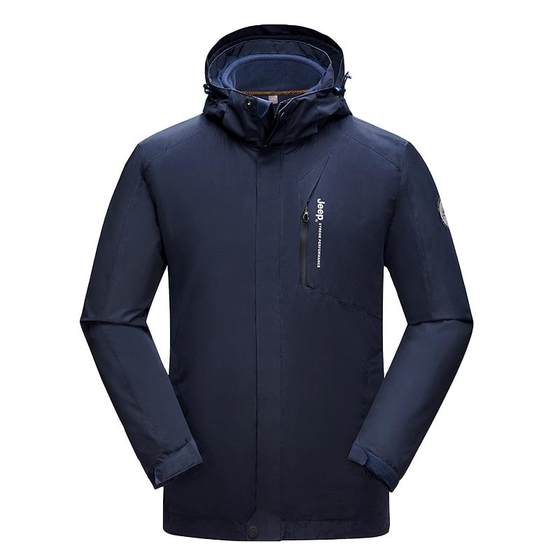 Jeep Spring and Autumn Waterproof Shock Clothes Men's Jacket Plus Fleece Thickened Men's Three-in-One Removable Outdoor Men's Clothes Jeep Spring and Autumn Waterproof Shock Clothes Men's Jacket Plus Fleece Thickened Men's Three-in-One Removable Outdoor Men's Clothes