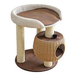 Good news for fat cats! Internet celebrity big bed cat climbing frame rattan cat nest cat tree integrated large rag doll Maine Coon cat sisal