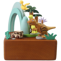 Gift for boys Jurassic World themed music box wooden dinosaur music box for children birthday gift ornaments