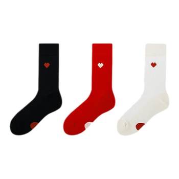 AR love rose rosemembroidery 3 pairs of gift boxs mid-calf socks autumn and winter socks sports socks