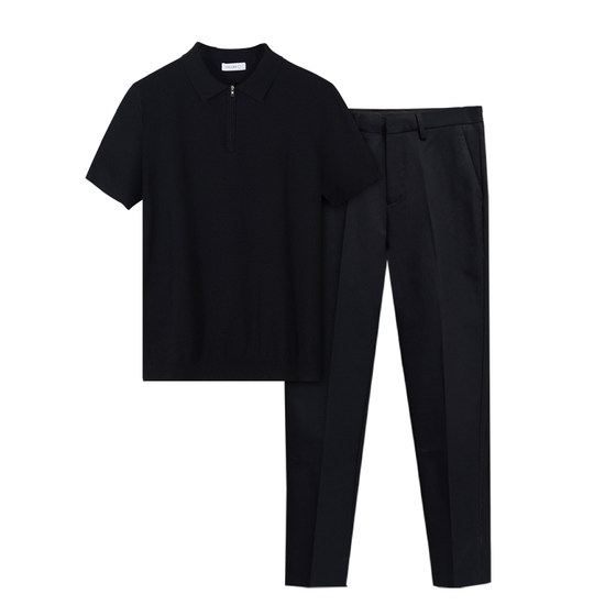 Polo shirt men's short-sleeved summer lapel zipper t-shirt men's business casual suit top suit pants two-piece set
Polo shirt men's short-sleeved summer lapel zipper t-shirt men's business casual suit top suit pants two-piece set