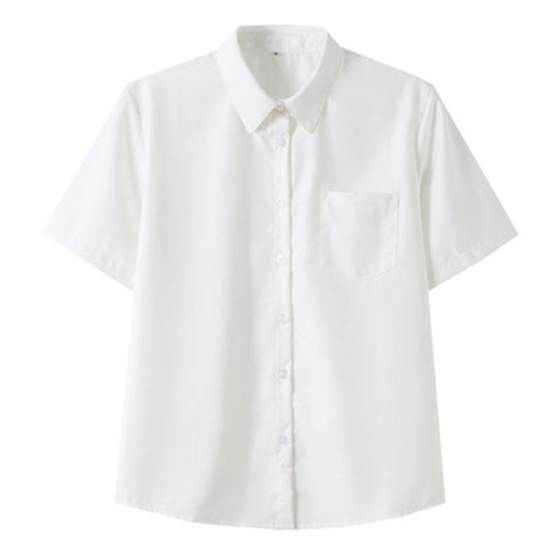 Japanese sealless pure white short-sleeved shirt for women jk long-sleeved shirt loose class clothes casual work clothes slim women's clothing summer
Japanese sealless pure white short-sleeved shirt for women jk long-sleeved shirt loose class clothes casual work clothes slim women's clothing summer