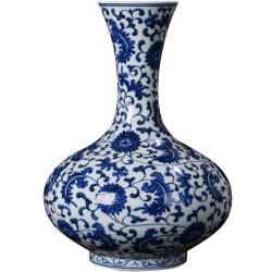 Jingdezhen ceramic vase antique hand-painted blue and white porcelain Chinese Ming and Qing classical living room home decoration ornaments