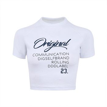 dddLabel Original 2023 Summer Printed Short Top Women's Pure Cotton Slim Fit American Hot Girl Short Sleeve