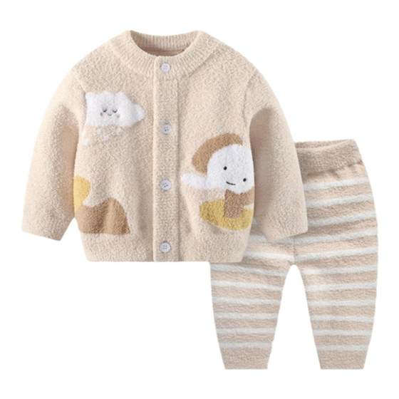 Children's suits, autumn and winter, baby boy's home clothes, pajamas, baby half-edged velvet thickened sweater, knitted sweater, warm clothes
Children's suits, autumn and winter, baby boy's home clothes, pajamas, baby half-edged velvet thickened sweater, knitted sweater, warm clothes