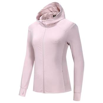 ເສື້ອຜ້າປ້ອງກັນແສງແດດ Camel ice silk sun protection jacket for men 2024 summer hooded thin sportswear casual tops for women