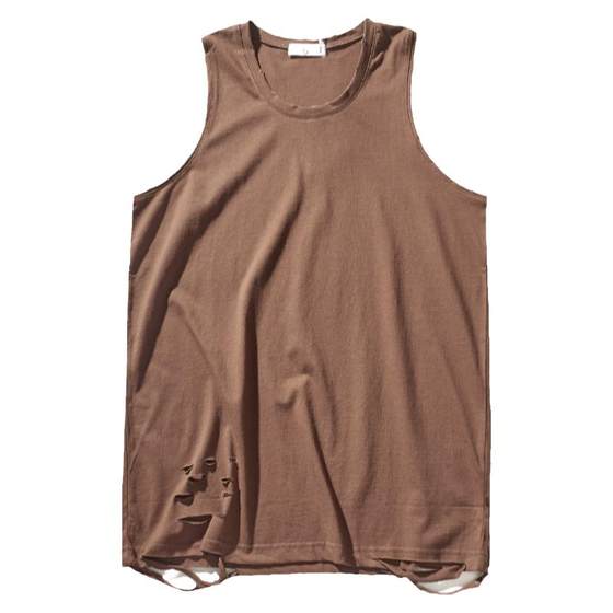 European and American high street washing cotton used retro sleeveless vest men's basketball parkour skateboard loose medium length vest crotch European and American high street washing cotton used retro sleeveless vest men's basketball parkour skateboard loose medium length vest crotch