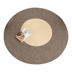 Hand-woven round bedside blanket, Harajuku style bedroom, Japanese style tassel American floor mat, Nordic simple cotton and linen carpet