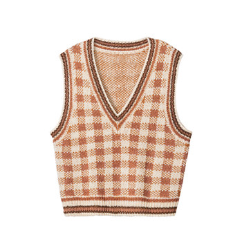 GOFAR outline sweater vest ຂອງແມ່ຍິງ vest retro ພາຍໃນ knitted ຄໍ V ເທິງ 32576