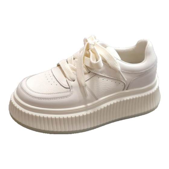 Xiaowan light luxury high-quality top layer cowhide white shoes for women with lightweight sponge heel thick sole lace-up casual fashionable single shoes
Xiaowan light luxury high-quality top layer cowhide white shoes for women with lightweight sponge heel thick sole lace-up casual fashionable single shoes