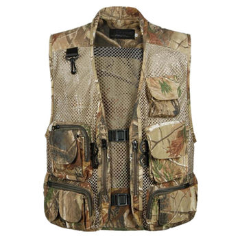 Summer outdoor multi-pocket men's vest photographer fishing vest large size camouflage thin mesh fashion vest