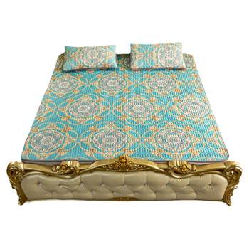 Thai Royal Latex Mat ສາມຊິ້ນຊຸດ Summer Ice Silk Mat Washable Mattress ຢາງ Fitted Sheets ທໍາມະຊາດ