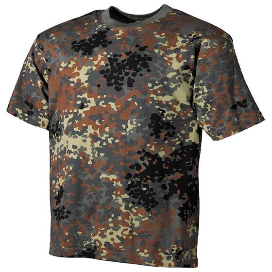 Military camouflage short-sleeved men's sports pure cotton round neck T-shirt large size loose running fitness tactical top manufacturer direct sales Military camouflage short-sleeved men's sports pure cotton round neck T-shirt large size loose running fitness tactical top manufacturer direct sales