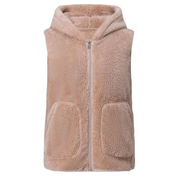 ເສື້ອກັນໜາວຍິງ Polar Fleece Hooded 2024 Spring and Autumn New Color Solid Jacket Short Thickened Coral Fleece Women's Vest