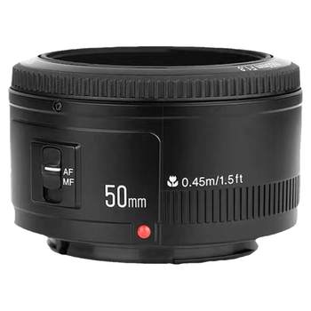 Yongnuo 50mm f1.8 ລຸ້ນທີສອງມີຮູຮັບແສງຂະໜາດໃຫຍ່ແບບຕັ້ງຄົງທີ່ ເລນໂຟກັສຂະໜາດນ້ອຍ ເໝາະກັບກ້ອງ Canon EF Nikon F