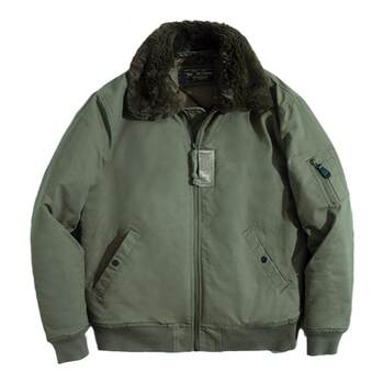 Madden Workwear American Retro B15 Jacket Aviator Thickened Fur Collar Jacket Cotton Jacket Air Bomber ເຄື່ອງນຸ່ງຜູ້ຊາຍ