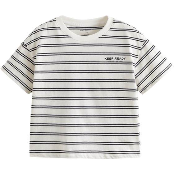 Mark Jenny Boys Casual Summer Stripe Short Sleeve T-shirt Children's Top 2025 Summer New Style 550627
Mark Jenny Boys Casual Summer Stripe Short Sleeve T-shirt Children's Top 2025 Summer New Style 550627