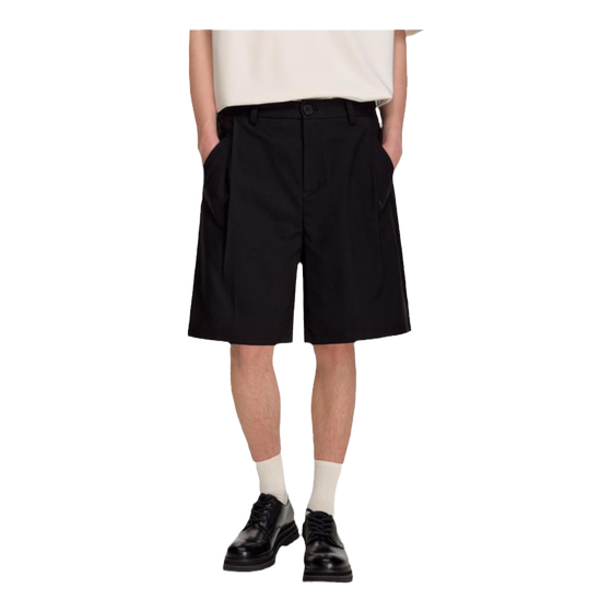 CLIMAX VISION single pleated crisp loose straight suit shorts men's simple casual drooping five-point pants CLIMAX VISION single pleated crisp loose straight suit shorts men's simple casual drooping five-point pants