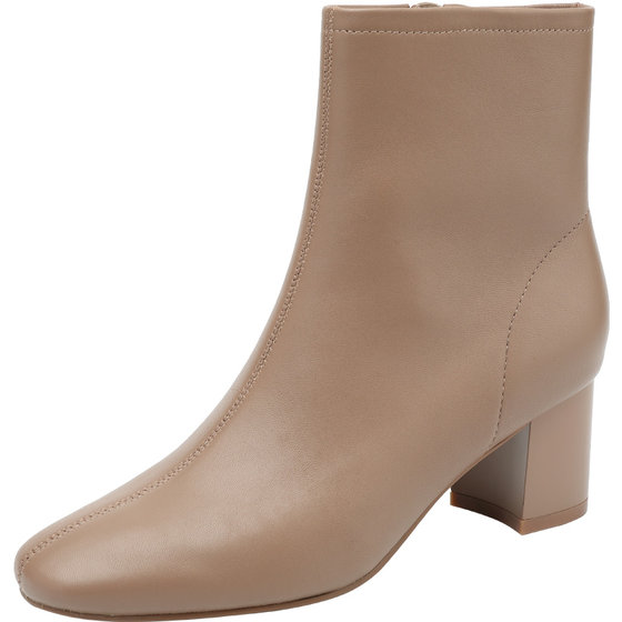 Free-looking thick heel short boots for women in winter new comfortable sheepskin fashion boots fashionable versatile women boots thick high heels Free-looking thick heel short boots for women in winter new comfortable sheepskin fashion boots fashionable versatile women boots thick high heels