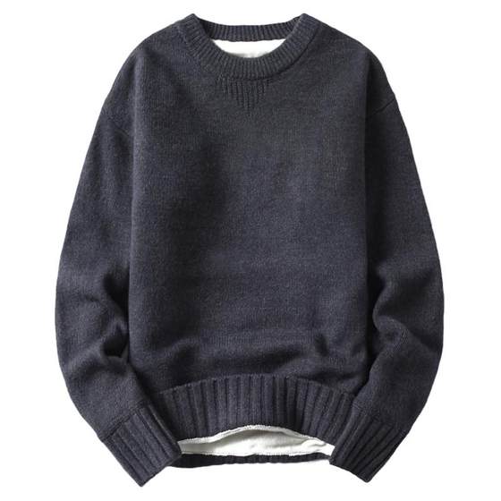 Autumn and winter new men's plus velvet thickened sweater personalized sweater Korean version of the wool trend warm shirt Autumn and winter new men's plus velvet thickened sweater personalized sweater Korean version of the wool trend warm shirt
