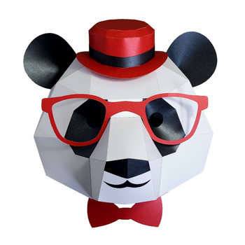 ຫນ້າກາກສັດທີ່ຫນ້າຮັກ panda hood ເຕັມໃບຫນ້າເດັກນ້ອຍ funny laughing 3D ເຈ້ຍແບບຈໍາລອງ diy ກາຕູນ sand sculpture ດໍາລົງຊີວິດ props