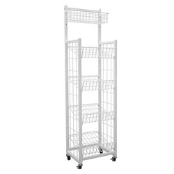 Umbrella and rain gear display rack hotel storage supermarket lobby floor small mobile rack goods with casters