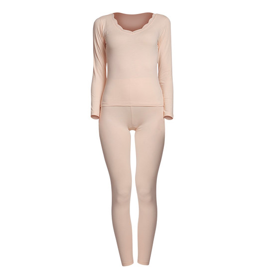 Flower-style thermal underwear for women thin lycra cotton sweater slim autumn clothes and long pants for women's suit bottom line clothes and thread pants Flower-style thermal underwear for women thin lycra cotton sweater slim autumn clothes and long pants for women's suit bottom line clothes and thread pants
