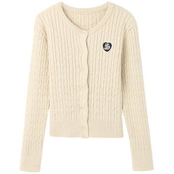 Song Xiaoen ແມ່ຍິງ knitted cardigan Jacket ແມ່ຍິງພາກຮຽນ spring ນຸ່ງເສື້ອເກົາຫຼີ Slim ເປັນເອກະລັກ Sweater Twist Top