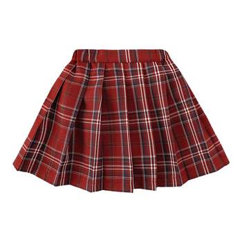 ເດັກຍິງໄວຫນຸ່ມ glitter glitter plaid pleated skirt 2024 ພາກຮຽນ spring ເດັກນ້ອຍໃຫມ່ຂອງ skirt ສີແດງຫວານແລະງາມ