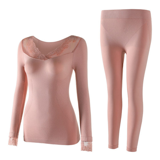 Sexy lace warm underwear ladies set, shaping the autumn and winter beauty slimming fashion V -neck autumn clothes Sexy lace warm underwear ladies set, shaping the autumn and winter beauty slimming fashion V -neck autumn clothes