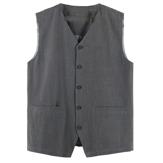 Original spring and autumn men's casual loose solid color vest Chinese retro V -neck cotton linen large size shoulder vest
Original spring and autumn men's casual loose solid color vest Chinese retro V -neck cotton linen large size shoulder vest