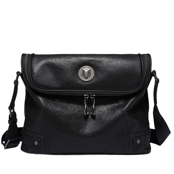 Cold beast leather men's bag shoulder bag casual cowhide large -capacity men's public document bag messenger backbody back bag tide Cold beast leather men's bag shoulder bag casual cowhide large -capacity men's public document bag messenger backbody back bag tide