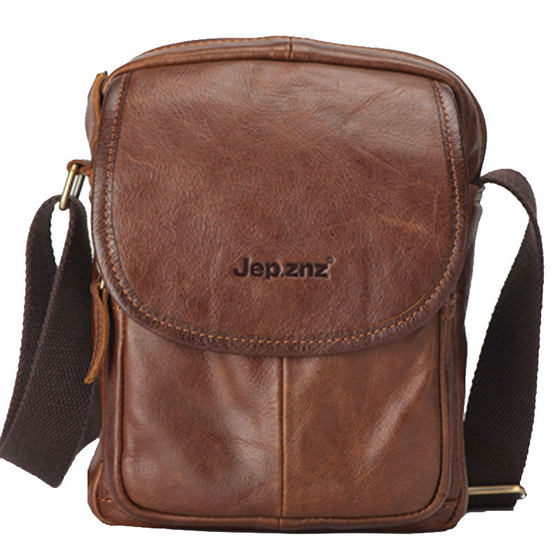 Genuine leather men's bag vertical top layer cowhide casual crossbody bag mini small bag retro youth shoulder bag mobile phone bag Genuine leather men's bag vertical top layer cowhide casual crossbody bag mini small bag retro youth shoulder bag mobile phone bag