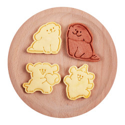 Maltese Internet celebrity puppy cartoon cookie mold cookie frosting 3D three-dimensional press printing baking tool