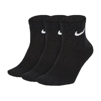 Nike Nike ກິລາ socks ຜູ້ຊາຍ socks ແມ່ຍິງ socks breathable ສີດໍາ socks ສາມຄູ່ຂອງກາງຕັດ socks SX7677-010