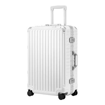 Roaming new suitcase ins internet celebrity aluminium frame universal wheel suitcase boarding case 20 inch leather box 24 men and women