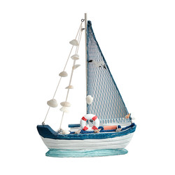 Mediterranean style creative home decoration furnishings wooden sailing model small ornaments handmade wooden boats