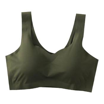 Yinhao Ice Silk Seamless Underwear Women's Thin Summer Sports Vest Bra Yoga Running Shockproof Sleeping Bra