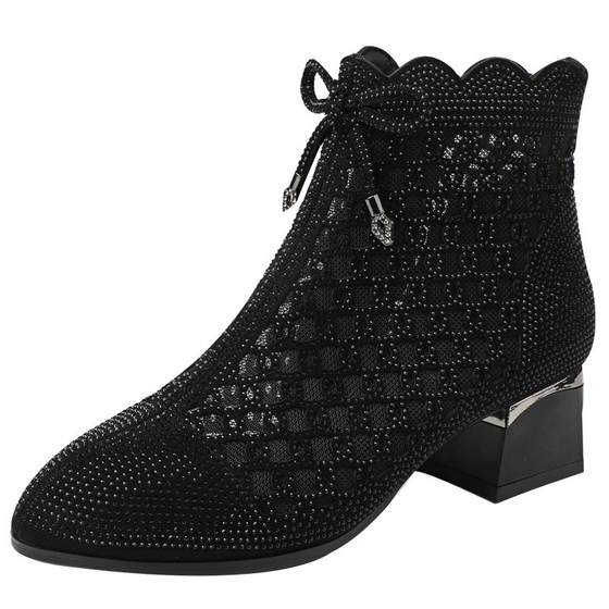 Sweet hollow net boots fashion ankle boots in spring and summer of heels in the middle and summer of the heel rhinestone boots thick heels, big size dance shoes 41
Sweet hollow net boots fashion ankle boots in spring and summer of heels in the middle and summer of the heel rhinestone boots thick heels, big size dance shoes 41