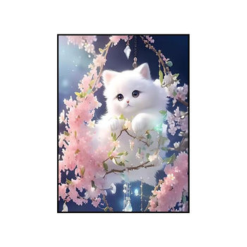 2023 ດອກກຸຫຼາບ Peach ໃໝ່ Kitten Cross Stitch ເຕັມໄປດ້ວຍເພັດທີ່ມີກອບຮູບແຕ້ມຮູບສັດທີ່ສວຍງາມເພັດທີ່ມີກາວດ້ວຍຕົນເອງສໍາລັບຫ້ອງຮັບແຂກແລະຫ້ອງນອນ