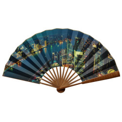 Advertising fan picture custom folding fan pattern real estate promotional picture printing logo silk paper fan customization