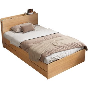 ຕຽງນອນເດັກນ້ອຍ Nordic high box storage 1.2m single bed modern simple 1.35m multi-functional storage bed drawer