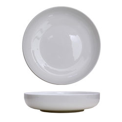 Bone china deep vegetable plate soup plate 7-inch nest plate household baked rice plate pure white round ceramic tableware Tangshan 8 vortex