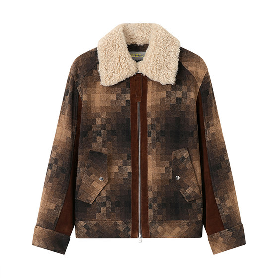 NH Japan imported mosaic gradient fabric lamb fur collar caramel jacket jacket men 23400114191
NH Japan imported mosaic gradient fabric lamb fur collar caramel jacket jacket men 23400114191