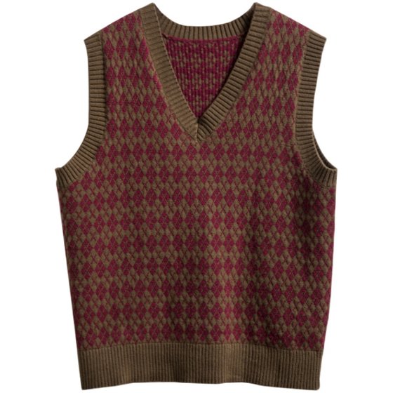 Soarin retro wind rhombus sweater vest male British ancient vintage sweater wool vest of the shoulder shoulder shoulder Soarin retro wind rhombus sweater vest male British ancient vintage sweater wool vest of the shoulder shoulder shoulder