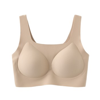 Mitu Soft Seamless Underwear Women's Thin Wireless Vest Style ເຕົ້ານົມໃຫຍ່ເປີດເຜີຍ Bra ຂະຫນາດນ້ອຍ