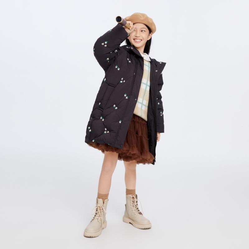 【双11预售】安奈儿童装女童羽绒服2023新款冬装防风时尚休闲